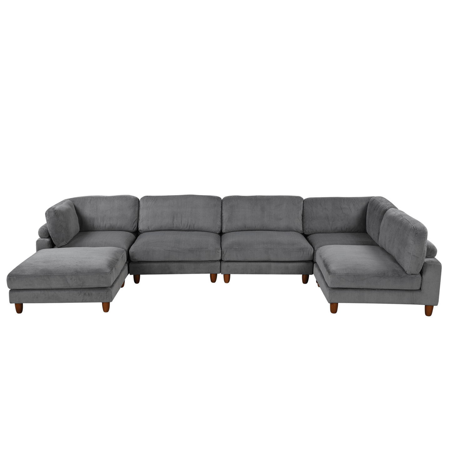 163''Modular Sectional Sofa,with Ottoman L Shaped Corner Sectional for Living Room,,Office,  Apartment (6-Seater) 