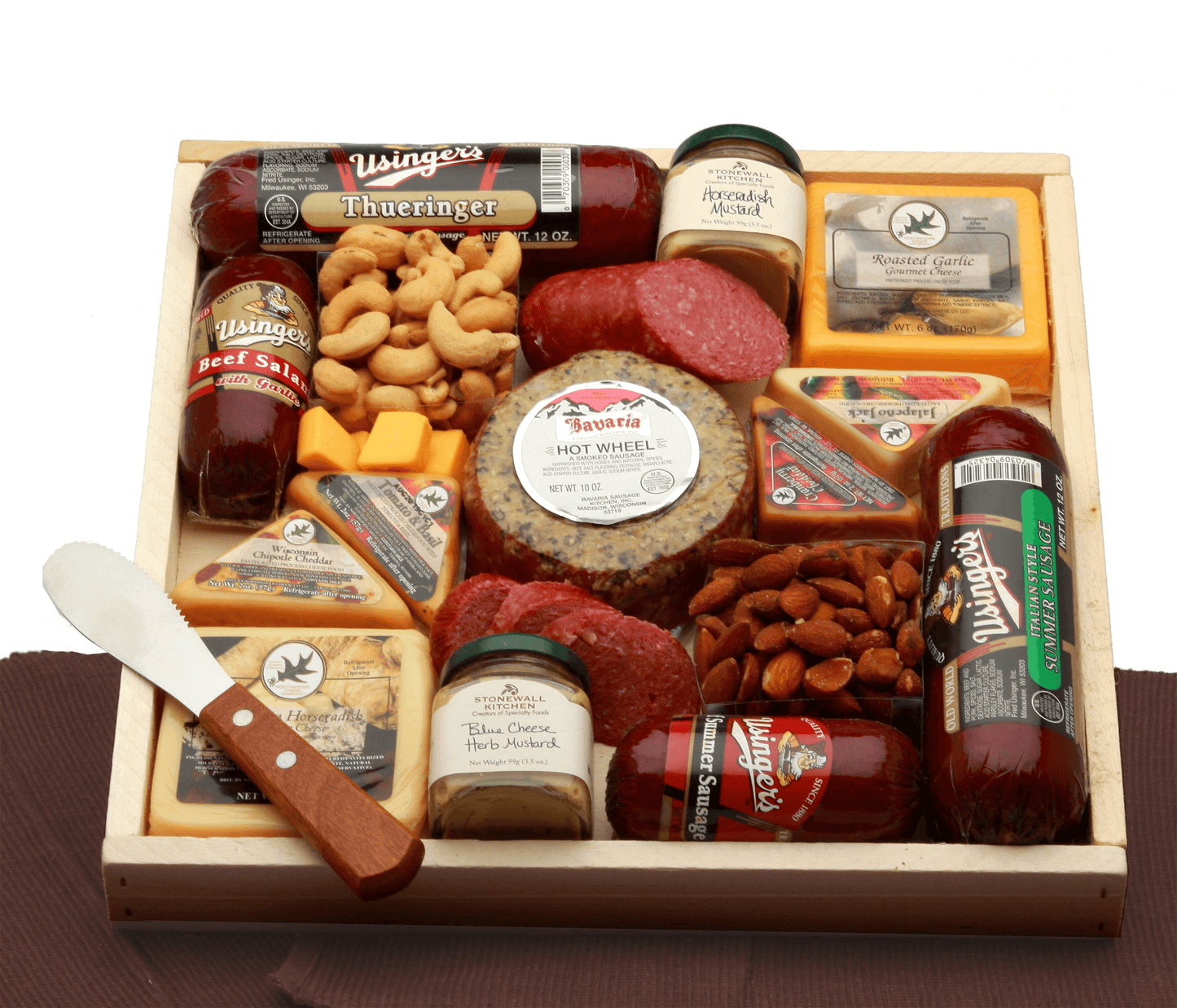 Deluxe Meat & Cheese Lovers Sampler Tray - meat and cheese gift baskets,