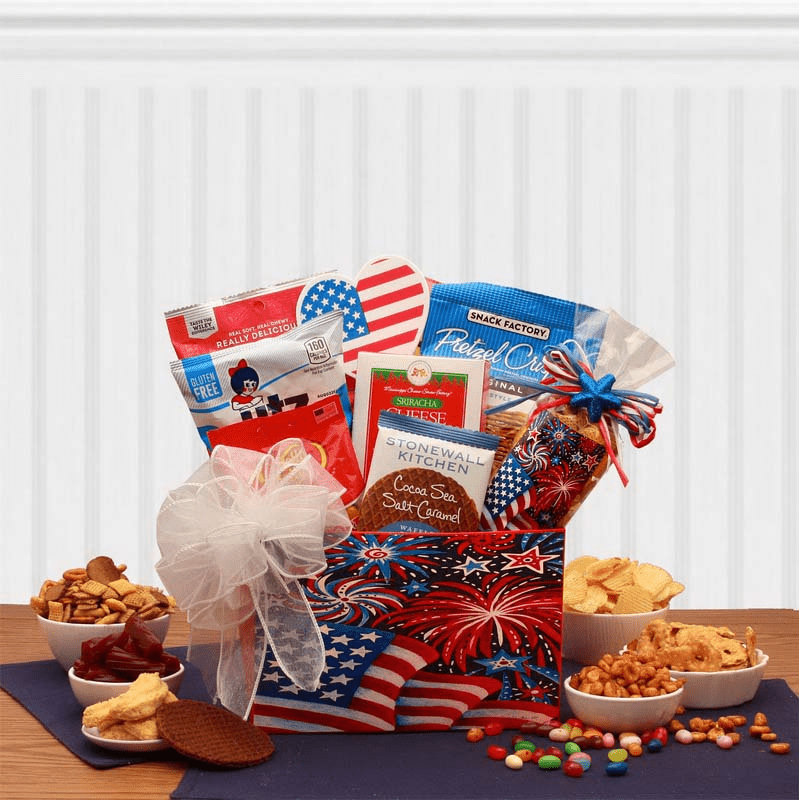 Stars & Stripes Forever Patriotic Gift Box - July 4th gift basket - patriotic gift basket,