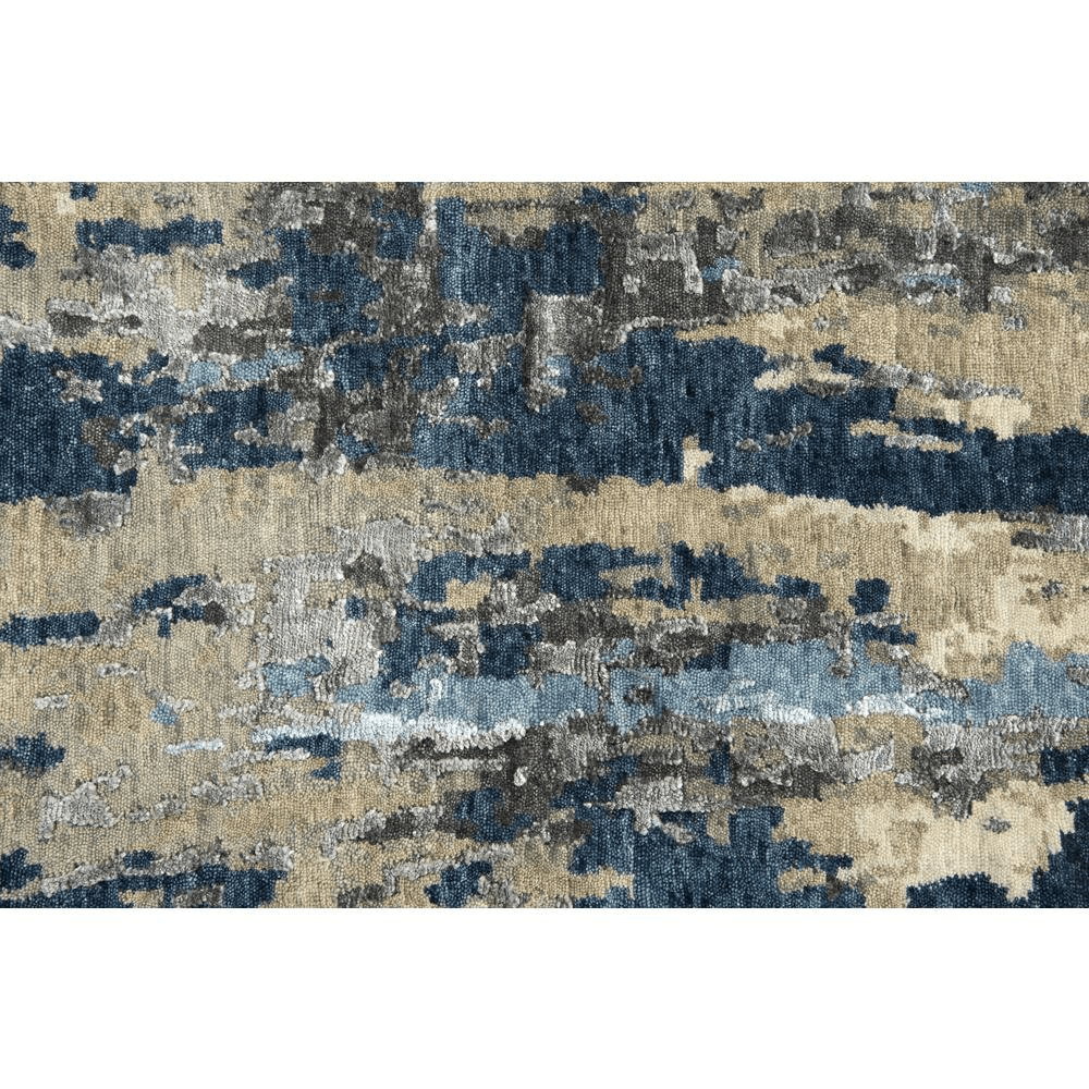 Hand Knotted Cut Pile Wool/ Viscose Rug, 10' x 14',