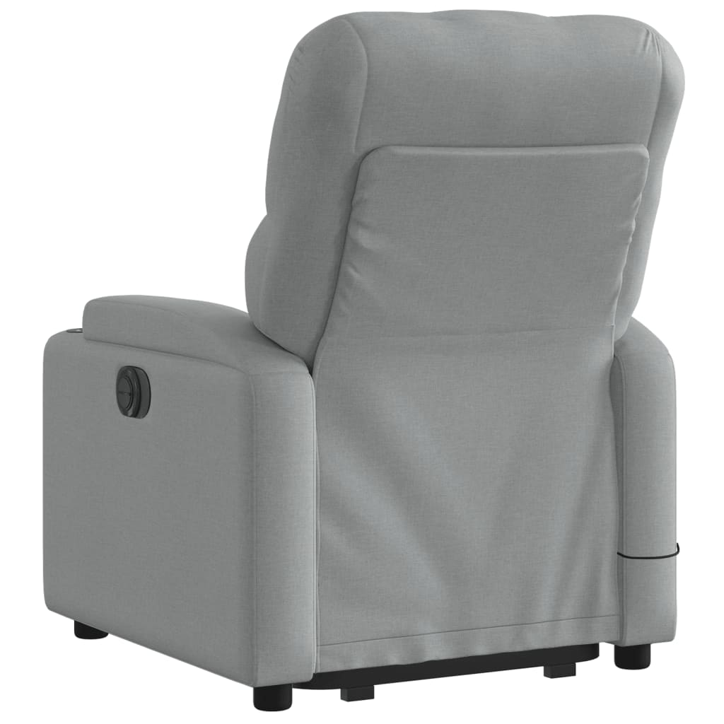 vidaXL Electric Stand up Massage Recliner Chair Light Gray Fabric