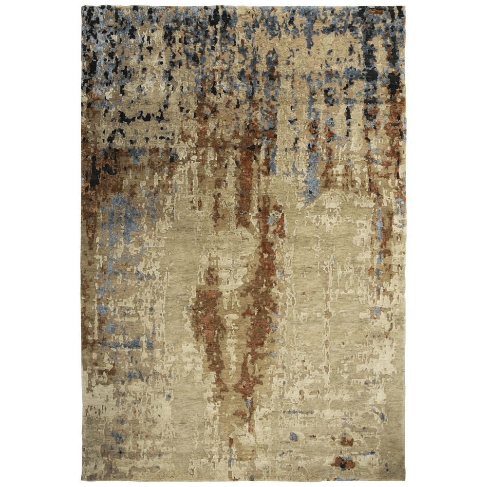 Hand Knotted Cut Pile Wool/ Viscose Rug, 10' x 14',