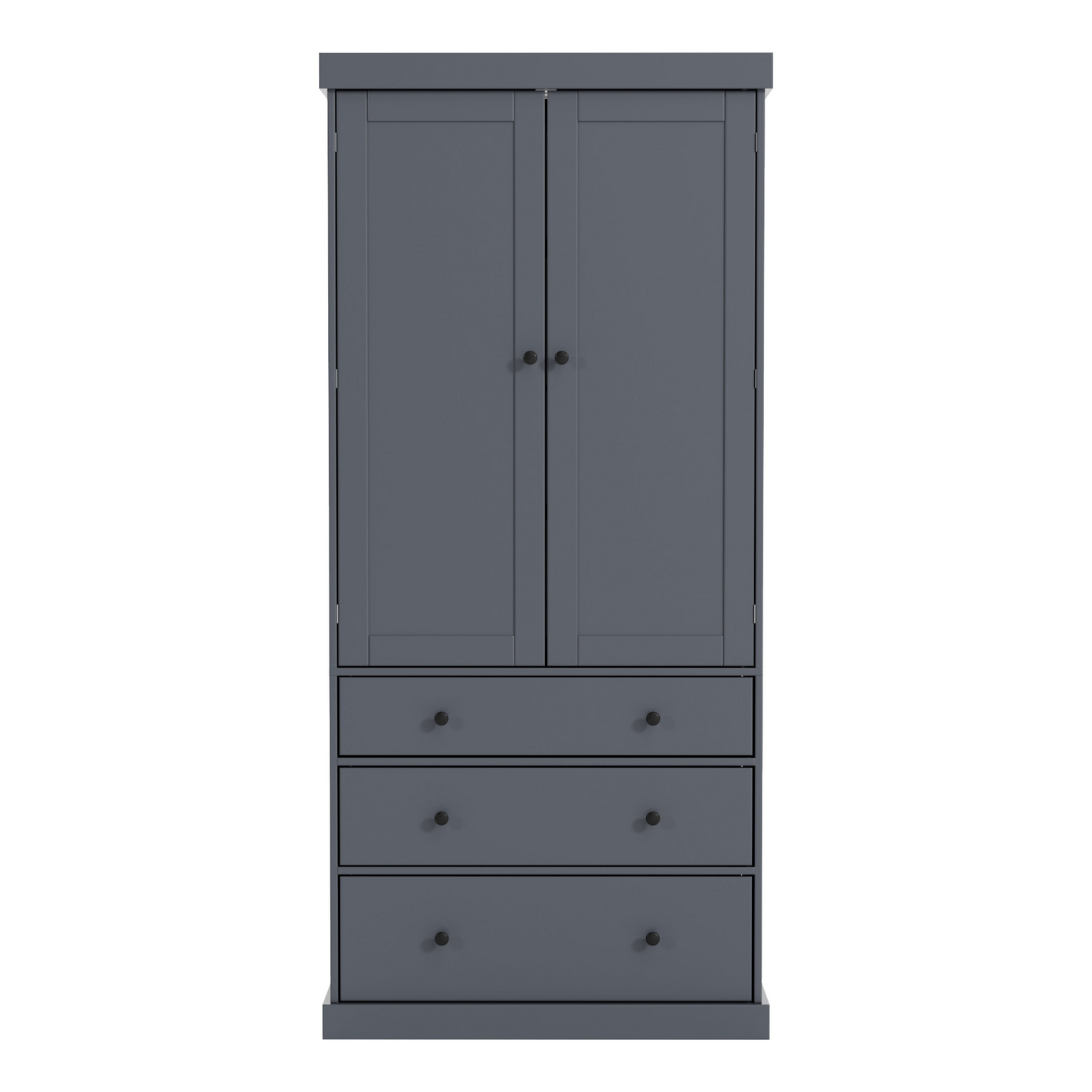 77inch Farmhouse Kitchen Pantry, Freestanding Tall Cupboard Storage Cabinet with 3 Adjustable Shelves, 8 Door Shelves, 3 Drawers for Kitchen, Dining Room, Gray