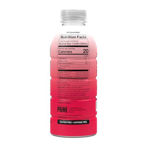 PRIME Hydration BLUE RASPBERRY | Sports Drinks | Electrolyte Enhanced for Ultimate Hydration | 250mg BCAAs | B Vitamins | Antioxidants | 2g Of Sugar | 16.9 Fluid Ounce | 12 Pack,