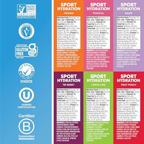 Nuun Sport Electrolyte Tablets for Proactive Hydration, Variety Pack, 6 Pack (60 Servings),