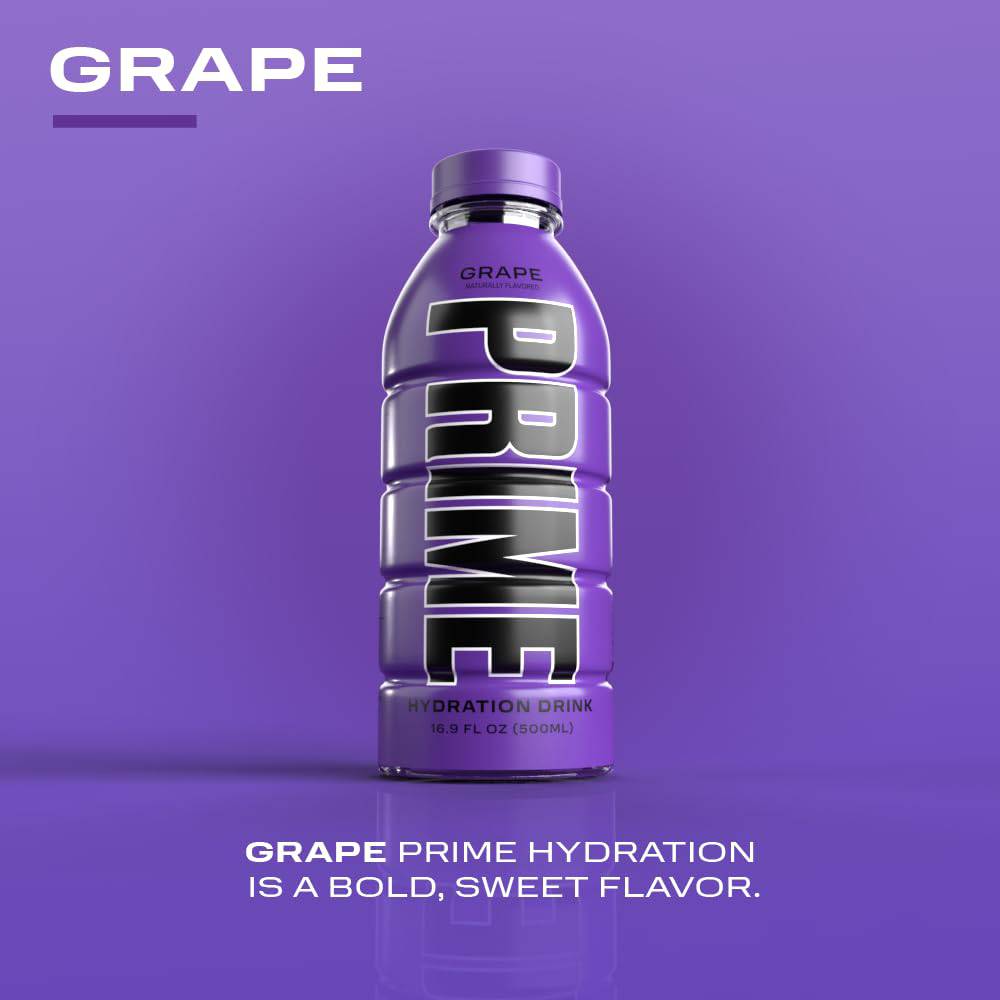 PRIME Hydration BLUE RASPBERRY | Sports Drinks | Electrolyte Enhanced for Ultimate Hydration | 250mg BCAAs | B Vitamins | Antioxidants | 2g Of Sugar | 16.9 Fluid Ounce | 12 Pack,