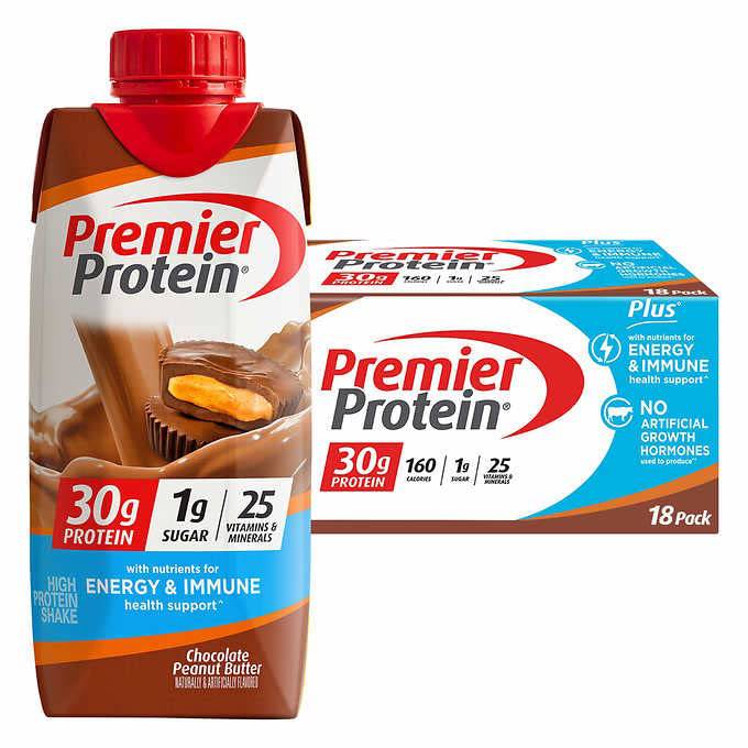 Premier Protein Shake, Chocolate, 30g Protein 1g Sugar 24 Vitamins Minerals Nutrients to Support Immune Health, 11.5 fl oz (Pack of 12),