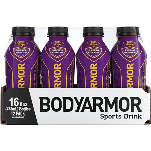 BODYARMOR Sports Drink Sports Beverage, Blackout Berry, Coconut Water Hydration, Natural Flavors With Vitamins, Potassium-Packed Electrolytes, Perfect For Athletes, 16 Fl Oz (Pack of 12),