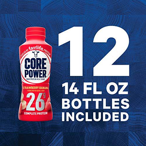 Core Power Fairlife 26g Protein Milk Shakes, Liquid Ready To Drink for Workout Recovery, Chocolate, 14 Fl Oz Bottle (Pack of 12),