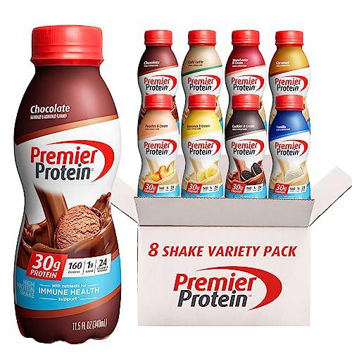 Premier Protein Shake, Chocolate, 30g Protein 1g Sugar 24 Vitamins Minerals Nutrients to Support Immune Health, 11.5 fl oz (Pack of 12),