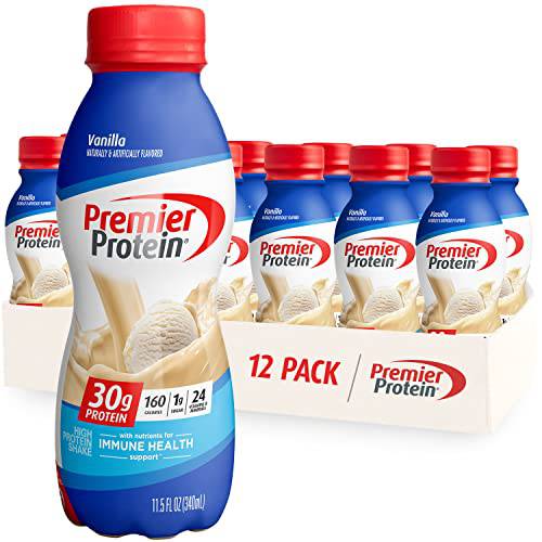 Premier Protein Shake, Chocolate, 30g Protein 1g Sugar 24 Vitamins Minerals Nutrients to Support Immune Health, 11.5 fl oz (Pack of 12),