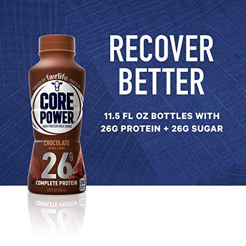 Core Power Fairlife 26g Protein Milk Shakes, Liquid Ready To Drink for Workout Recovery, Chocolate, 14 Fl Oz Bottle (Pack of 12),