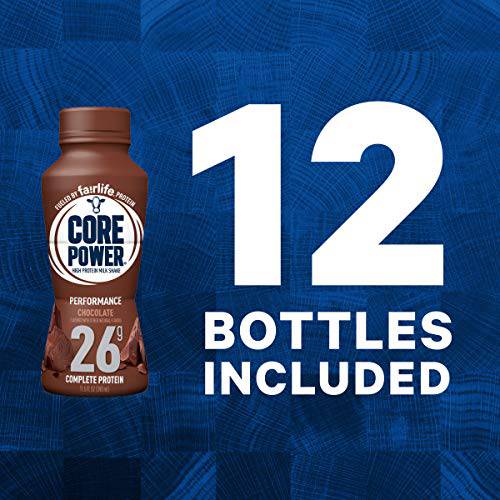 Core Power Fairlife 26g Protein Milk Shakes, Liquid Ready To Drink for Workout Recovery, Chocolate, 14 Fl Oz Bottle (Pack of 12),