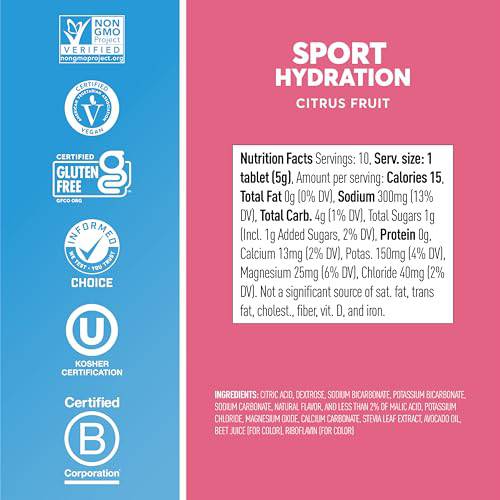 Nuun Sport Electrolyte Tablets for Proactive Hydration, Variety Pack, 6 Pack (60 Servings),