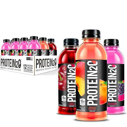 Protein2o 15g Whey Protein Isolate Infused Water, Ready To Drink, Gluten Free, Lactose Free, No Artificial Sweeteners, Flavor Fusion Variety Pack, 16.9 oz Bottle (Pack of 12),