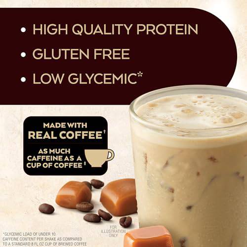 Atkins Café au Lait Iced Coffee Protein Shake, 15g Protein, Low Glycemic, 3g Net Carb, 1g Sugar, Keto Friendly, 12 Count,