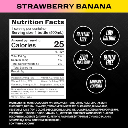 PRIME Hydration BLUE RASPBERRY | Sports Drinks | Electrolyte Enhanced for Ultimate Hydration | 250mg BCAAs | B Vitamins | Antioxidants | 2g Of Sugar | 16.9 Fluid Ounce | 12 Pack,