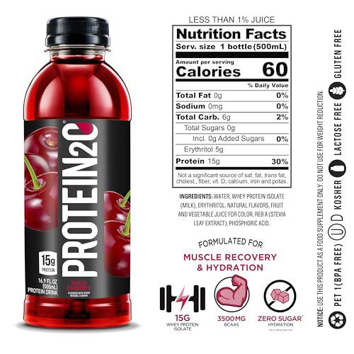 Protein2o 15g Whey Protein Isolate Infused Water, Ready To Drink, Gluten Free, Lactose Free, No Artificial Sweeteners, Flavor Fusion Variety Pack, 16.9 oz Bottle (Pack of 12),