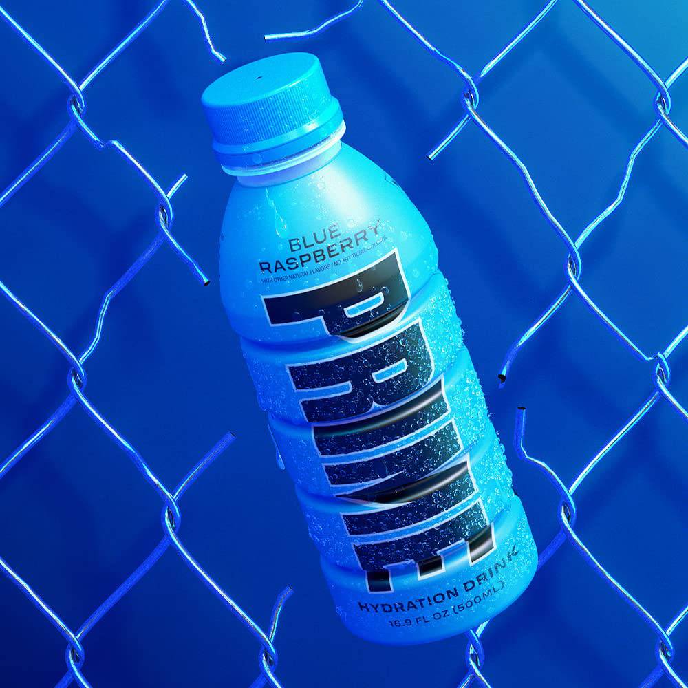 PRIME Hydration BLUE RASPBERRY | Sports Drinks | Electrolyte Enhanced for Ultimate Hydration | 250mg BCAAs | B Vitamins | Antioxidants | 2g Of Sugar | 16.9 Fluid Ounce | 12 Pack,