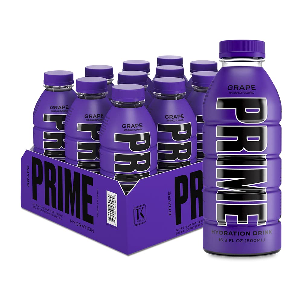 PRIME Hydration BLUE RASPBERRY | Sports Drinks | Electrolyte Enhanced for Ultimate Hydration | 250mg BCAAs | B Vitamins | Antioxidants | 2g Of Sugar | 16.9 Fluid Ounce | 12 Pack,