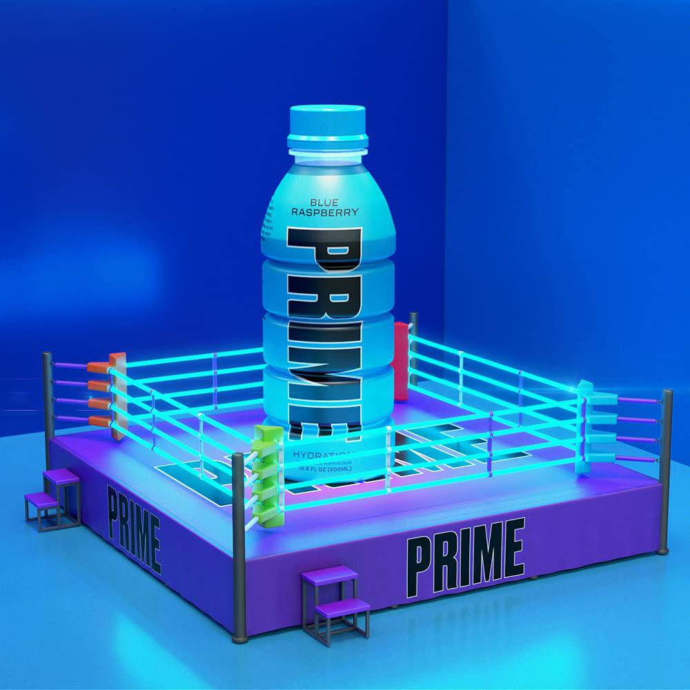 PRIME Hydration BLUE RASPBERRY | Sports Drinks | Electrolyte Enhanced for Ultimate Hydration | 250mg BCAAs | B Vitamins | Antioxidants | 2g Of Sugar | 16.9 Fluid Ounce | 12 Pack,