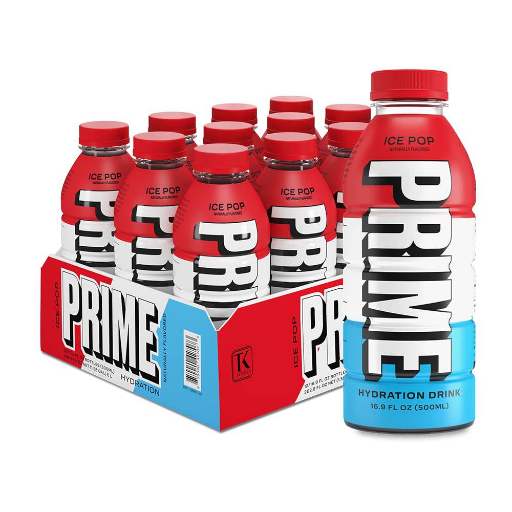 PRIME Hydration BLUE RASPBERRY | Sports Drinks | Electrolyte Enhanced for Ultimate Hydration | 250mg BCAAs | B Vitamins | Antioxidants | 2g Of Sugar | 16.9 Fluid Ounce | 12 Pack,