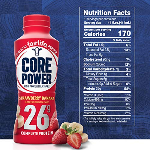 Core Power Fairlife 26g Protein Milk Shakes, Liquid Ready To Drink for Workout Recovery, Chocolate, 14 Fl Oz Bottle (Pack of 12),