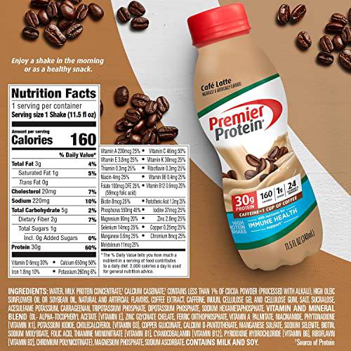 Premier Protein Shake, Chocolate, 30g Protein 1g Sugar 24 Vitamins Minerals Nutrients to Support Immune Health, 11.5 fl oz (Pack of 12),