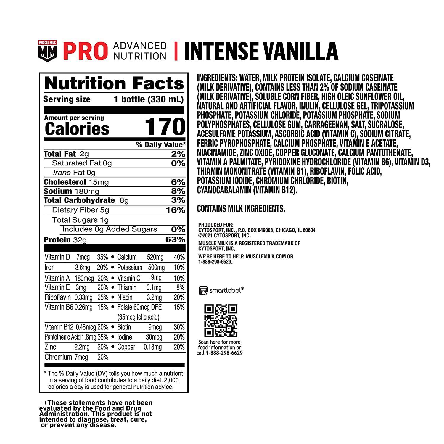 Muscle Milk Pro Advanced Nutrition Protein Shake, Knockout Chocolate, 11.16 Fl Oz (Pack of 12), 32g Protein, 1g Sugar, 16 Vitamins & Minerals, 5g Fiber, Workout Recovery, Energizing Snack, Packaging May Vary,