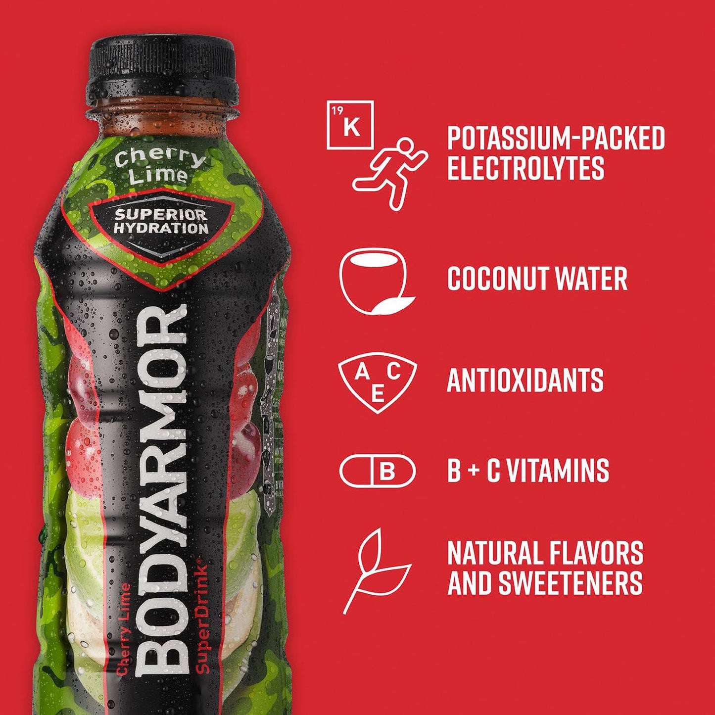 BODYARMOR Sports Drink Sports Beverage, Blackout Berry, Coconut Water Hydration, Natural Flavors With Vitamins, Potassium-Packed Electrolytes, Perfect For Athletes, 16 Fl Oz (Pack of 12),