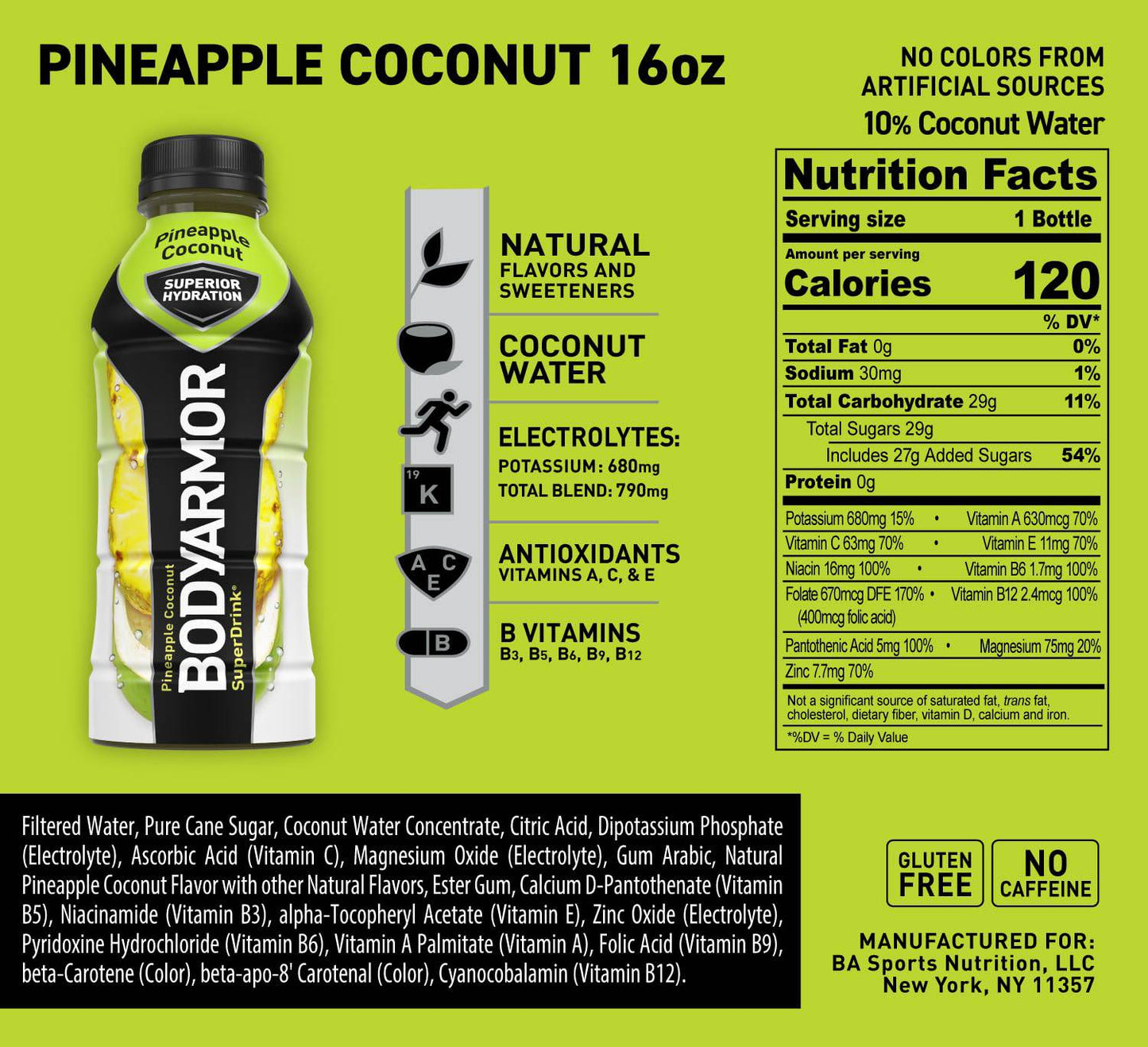 BODYARMOR Sports Drink Sports Beverage, Blackout Berry, Coconut Water Hydration, Natural Flavors With Vitamins, Potassium-Packed Electrolytes, Perfect For Athletes, 16 Fl Oz (Pack of 12),