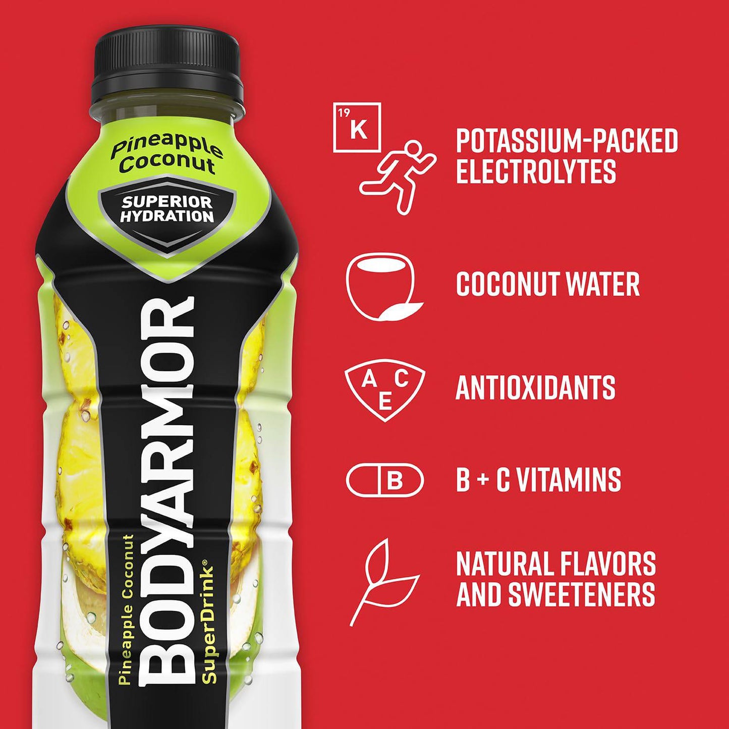 BODYARMOR Sports Drink Sports Beverage, Blackout Berry, Coconut Water Hydration, Natural Flavors With Vitamins, Potassium-Packed Electrolytes, Perfect For Athletes, 16 Fl Oz (Pack of 12),