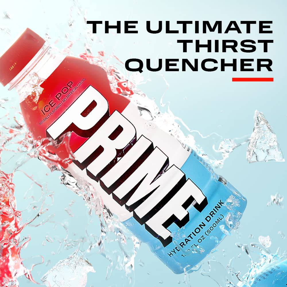 PRIME Hydration BLUE RASPBERRY | Sports Drinks | Electrolyte Enhanced for Ultimate Hydration | 250mg BCAAs | B Vitamins | Antioxidants | 2g Of Sugar | 16.9 Fluid Ounce | 12 Pack,