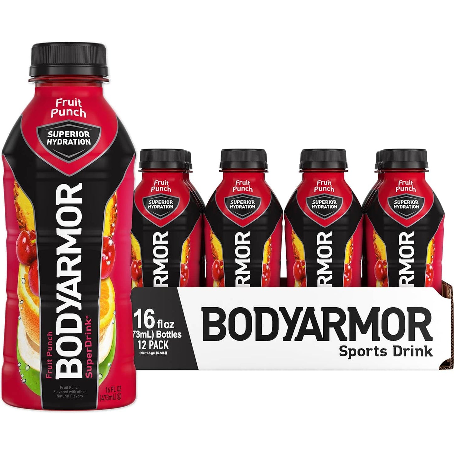 BODYARMOR Sports Drink Sports Beverage, Blackout Berry, Coconut Water Hydration, Natural Flavors With Vitamins, Potassium-Packed Electrolytes, Perfect For Athletes, 16 Fl Oz (Pack of 12),