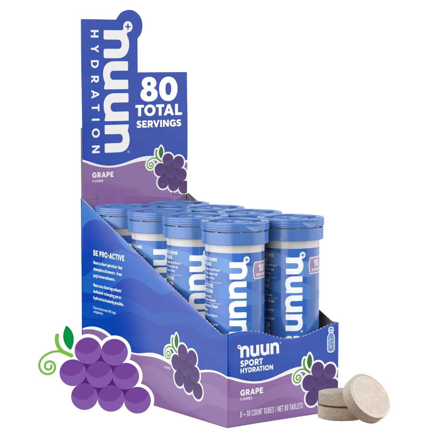 Nuun Sport Electrolyte Tablets for Proactive Hydration, Variety Pack, 6 Pack (60 Servings),