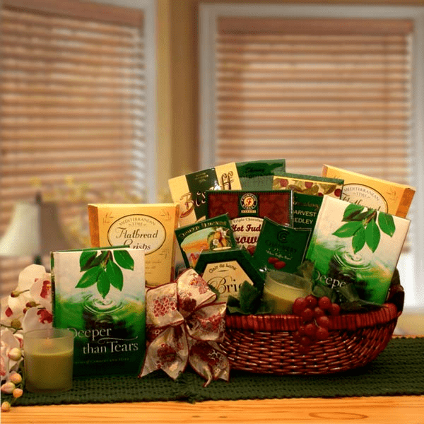 Deeper Than Tears Condolence Gift Basket - sympathy gift baskets - sympathy baskets - condolences gift basket for loss,