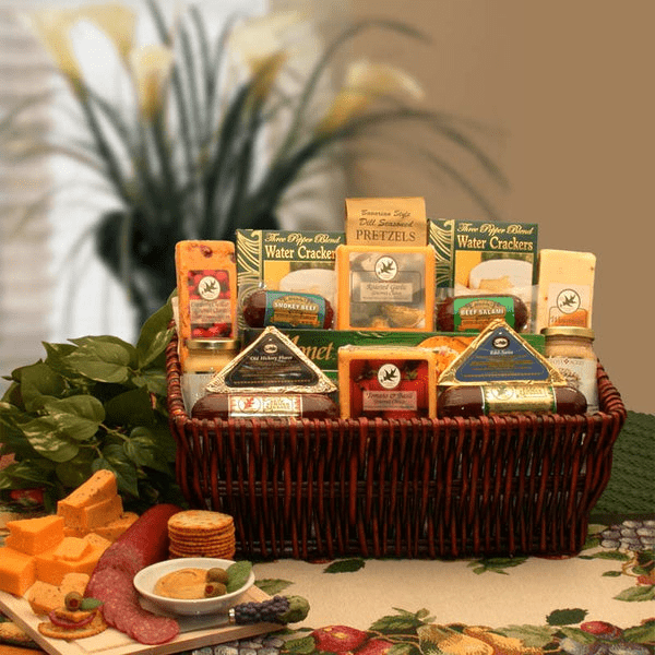 A Classic Selection Meat & Cheese Gourmet-Small - meat and cheese gift baskets,