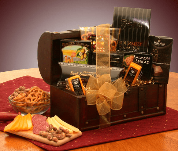 The Gourmet Connoisseur Gift Chest  - gourmet gift basket,