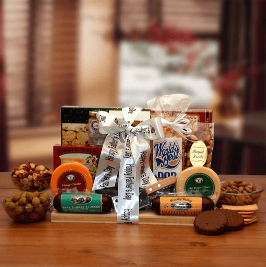 Fathers Day Ultimate Gourmet Nut & Sausage Board - Father's Day gift - Gift for dad,