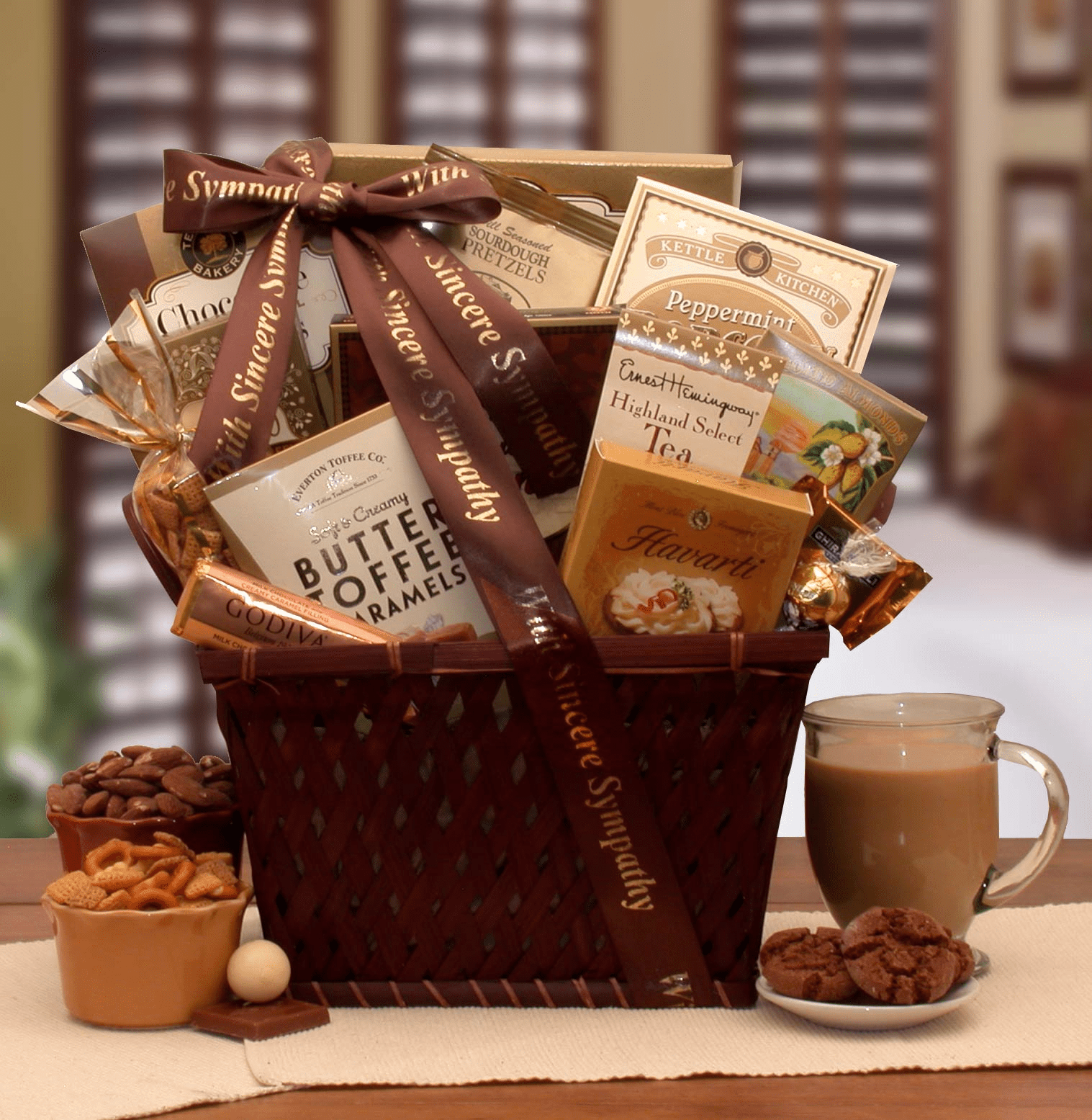 Sending Our Prayers Sympathy Gift Basket - sympathy gift baskets - sympathy baskets - condolences gift basket for loss,