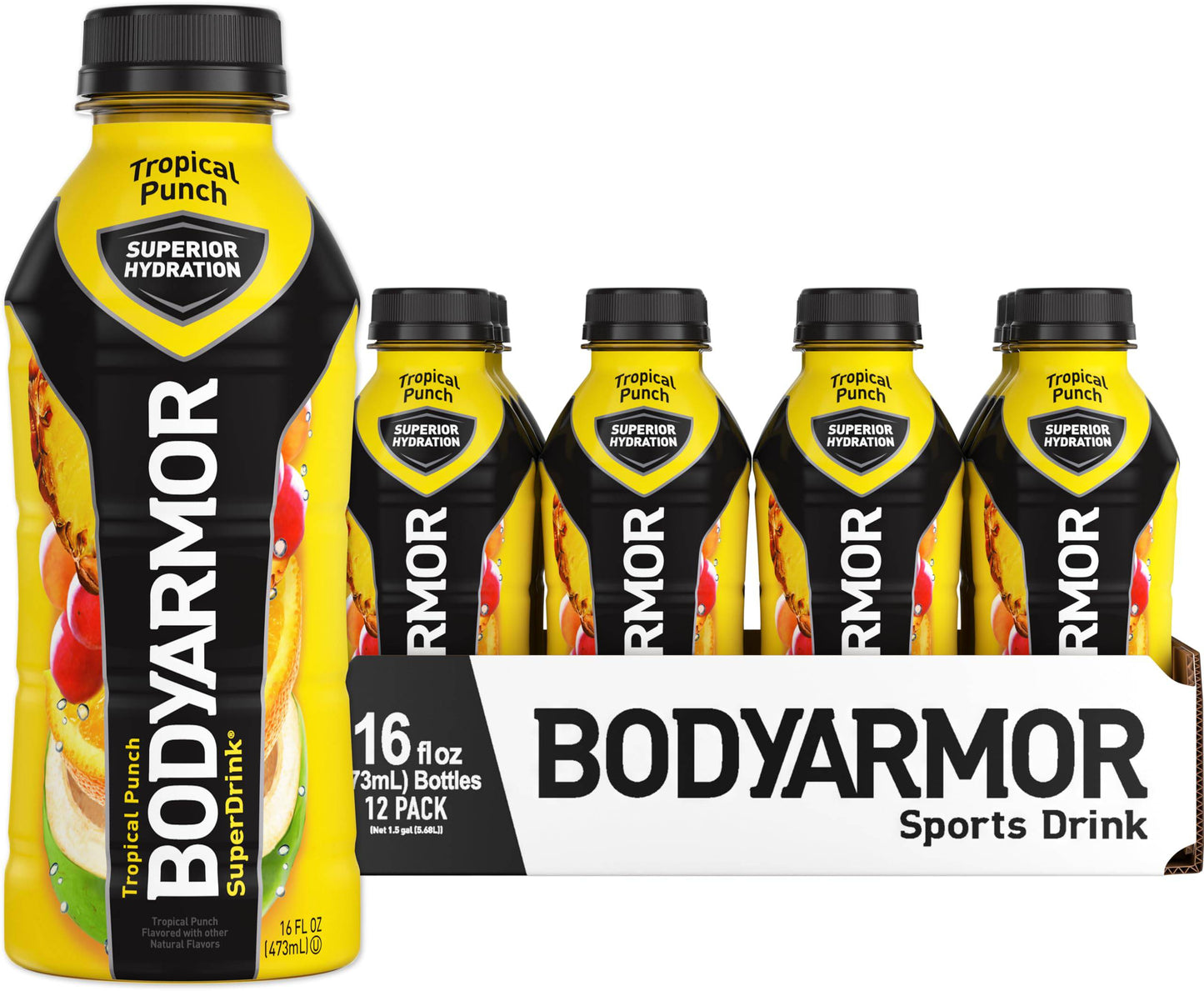 BODYARMOR Sports Drink Sports Beverage, Blackout Berry, Coconut Water Hydration, Natural Flavors With Vitamins, Potassium-Packed Electrolytes, Perfect For Athletes, 16 Fl Oz (Pack of 12),