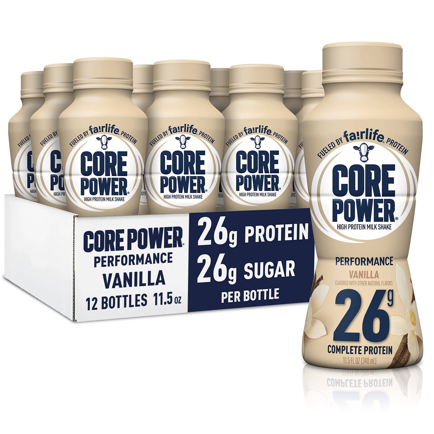 Core Power Fairlife 26g Protein Milk Shakes, Liquid Ready To Drink for Workout Recovery, Chocolate, 14 Fl Oz Bottle (Pack of 12),