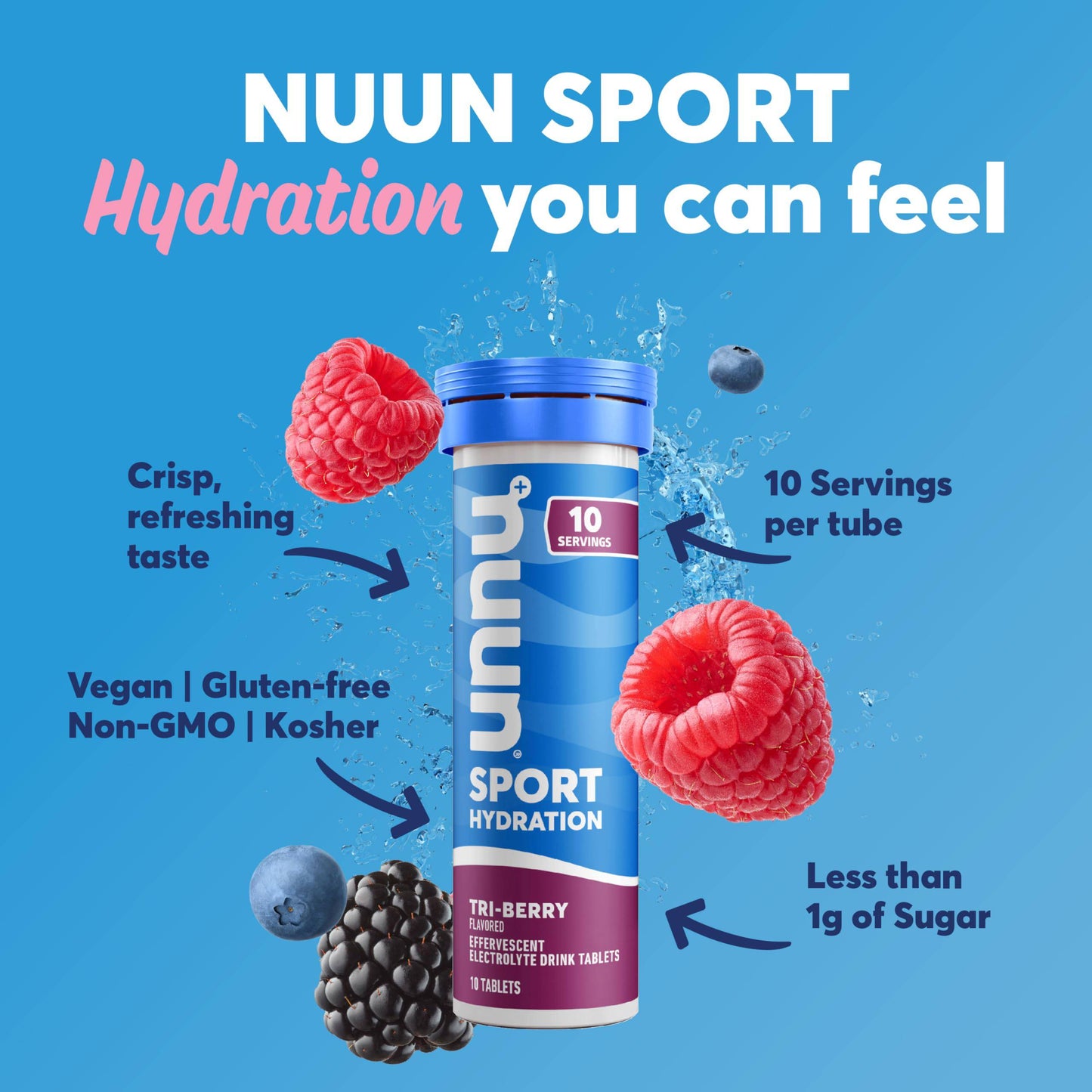 Nuun Sport Electrolyte Tablets for Proactive Hydration, Variety Pack, 6 Pack (60 Servings),