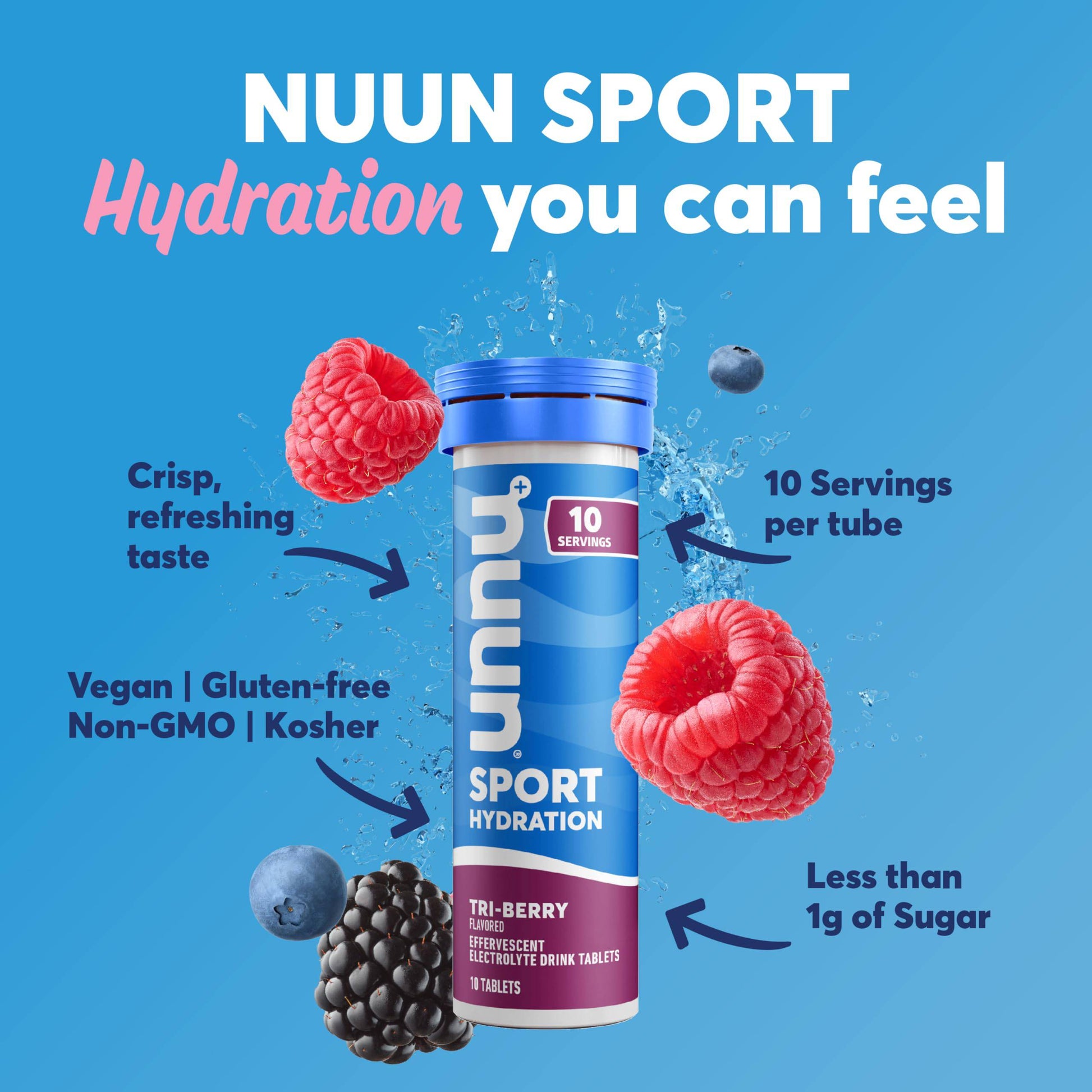 Nuun Sport Electrolyte Tablets for Proactive Hydration, Variety Pack, 6 Pack (60 Servings),