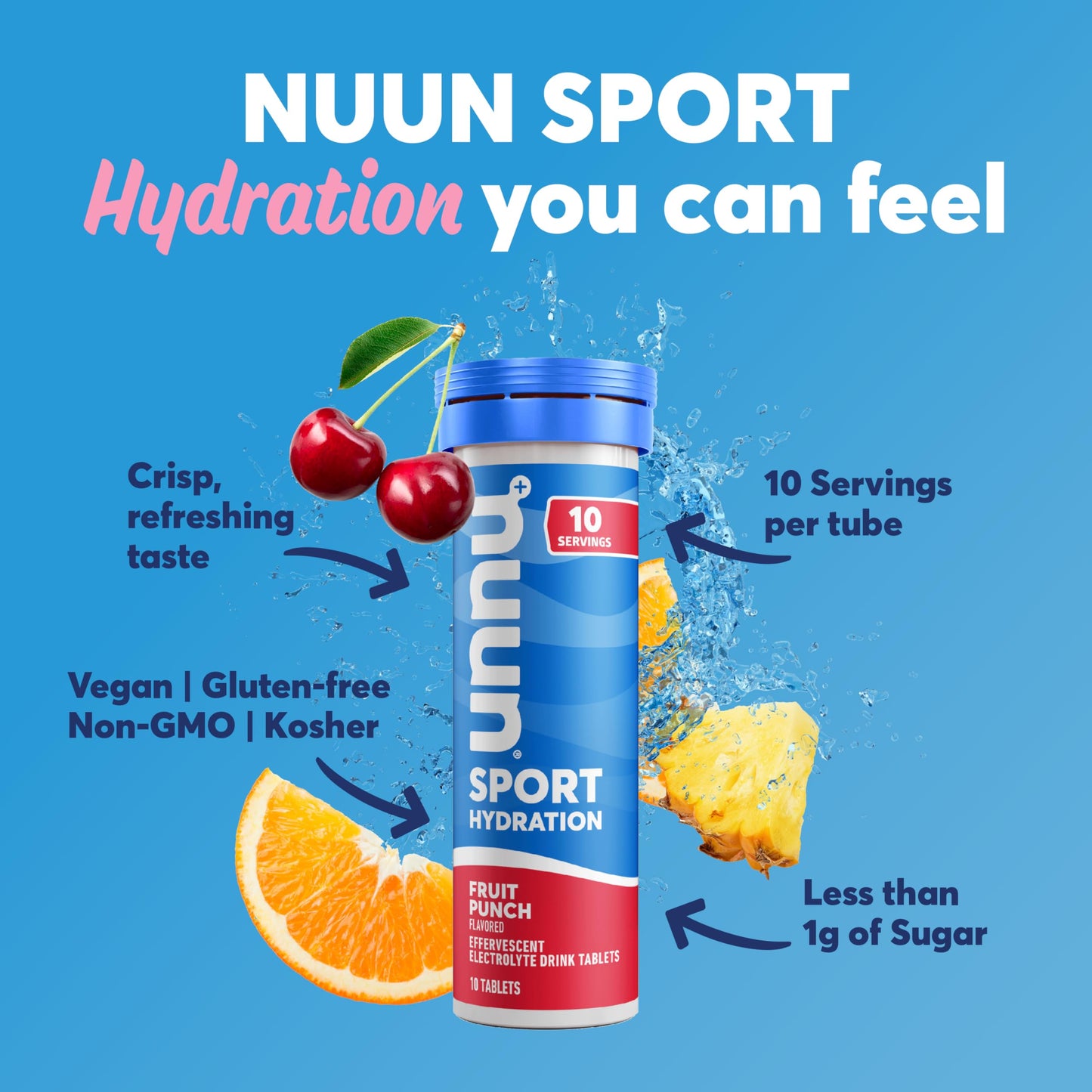 Nuun Sport Electrolyte Tablets for Proactive Hydration, Variety Pack, 6 Pack (60 Servings),