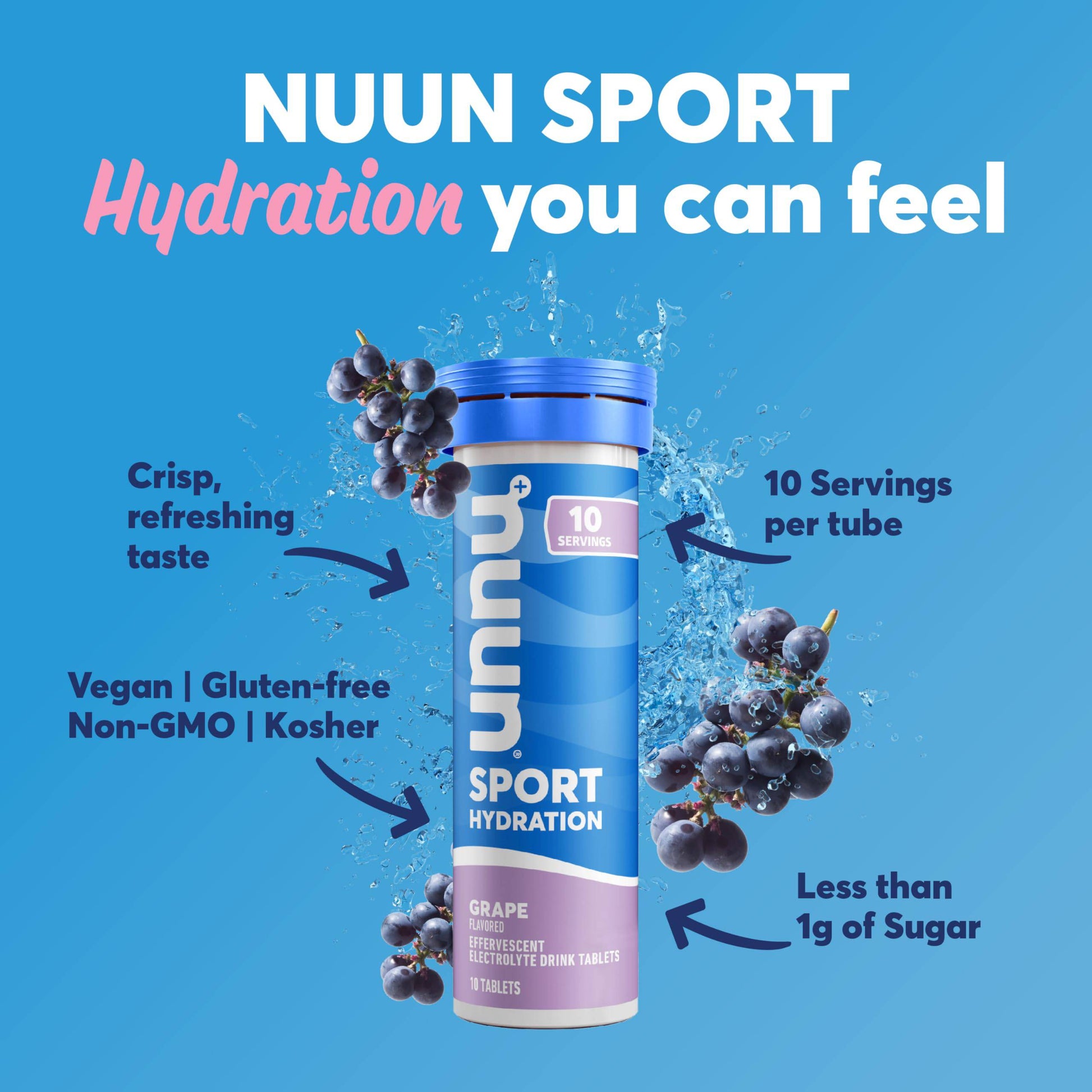 Nuun Sport Electrolyte Tablets for Proactive Hydration, Variety Pack, 6 Pack (60 Servings),