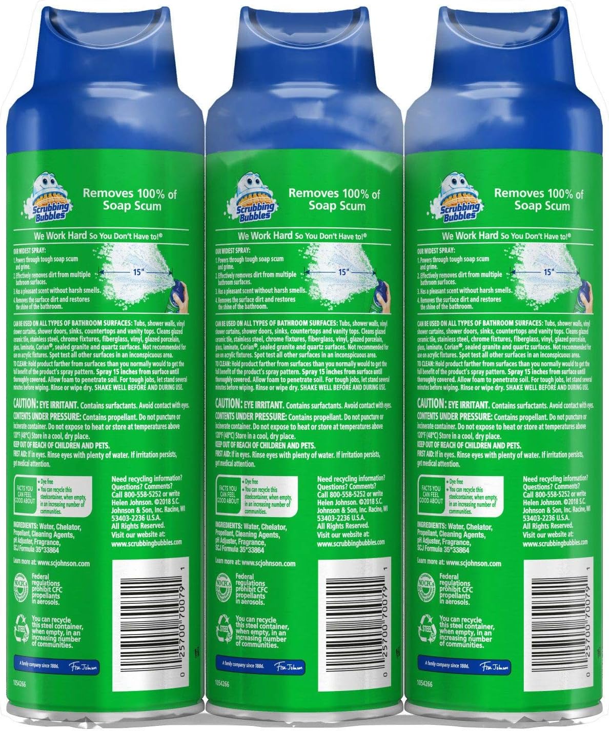 Scrubbing Bubbles Mega Shower Foamer With Ultra Cling Bulk Bathroom Cleaner 20 Ounce (Pack of 3)