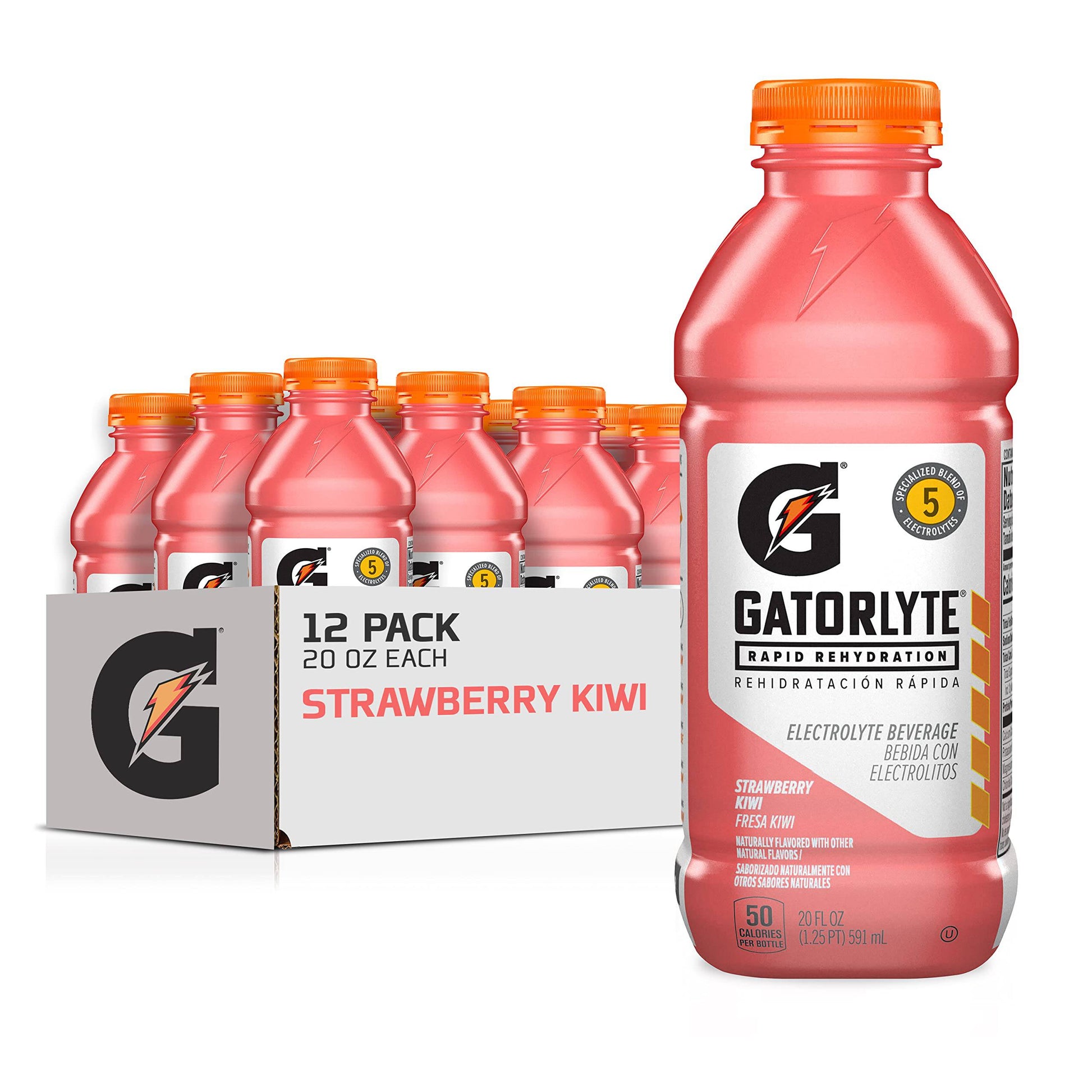 Gatorlyte Rapid Rehydration Electrolyte Beverage, Cherry Lime, 20 Oz Bottles (Pack of 12),