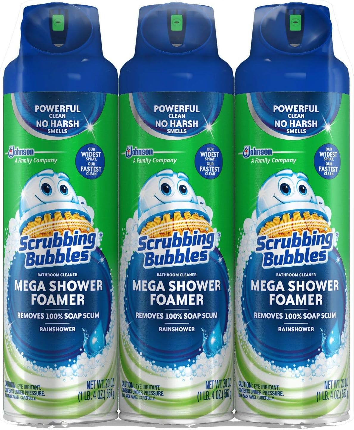 Scrubbing Bubbles Mega Shower Foamer With Ultra Cling Bulk Bathroom Cleaner 20 Ounce (Pack of 3)