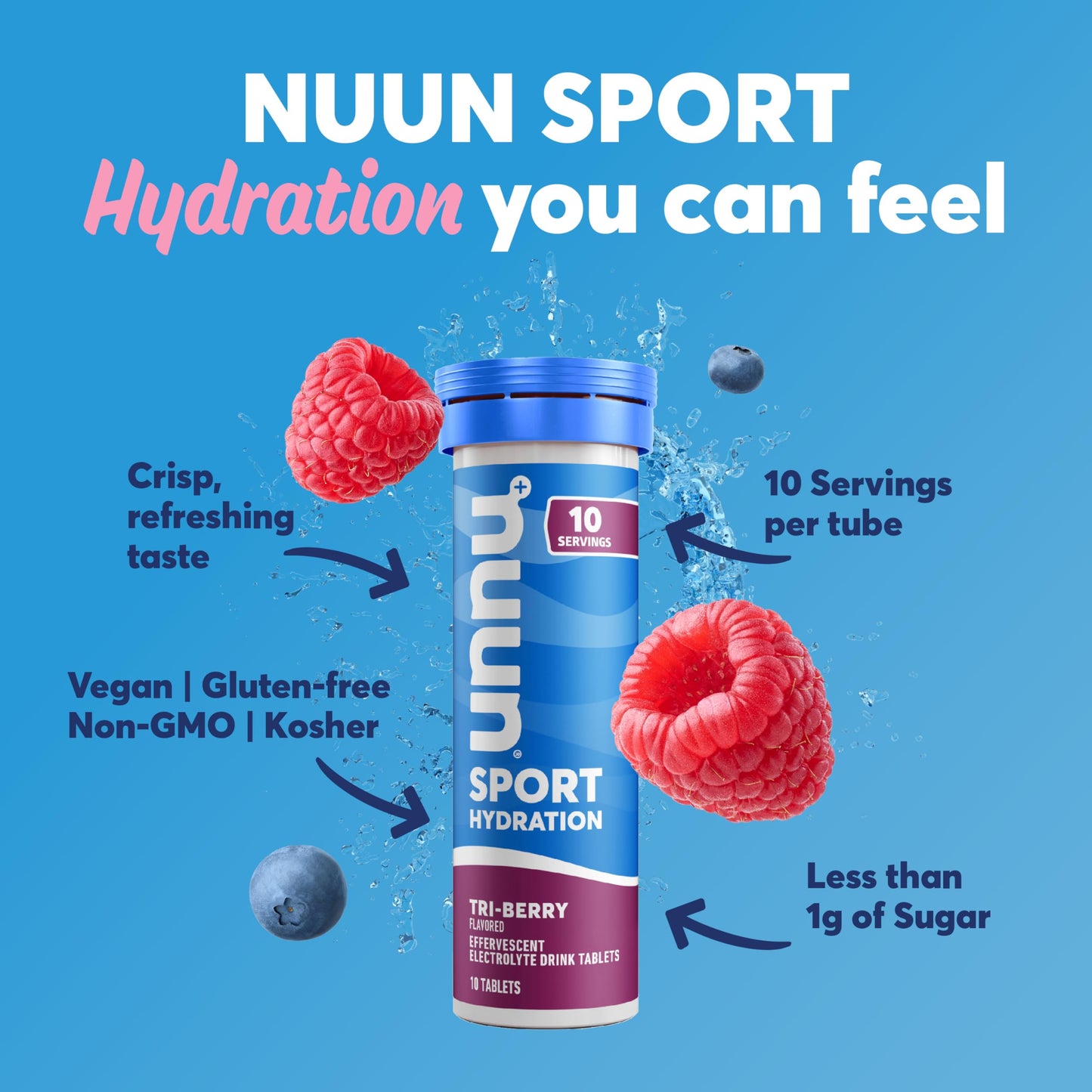 Nuun Sport Electrolyte Tablets for Proactive Hydration, Variety Pack, 6 Pack (60 Servings),